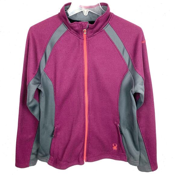 Spyder Womens Endure Full Zip Fleece Jacket Raisin Purple Gray Size Large - Picture 1 of 12